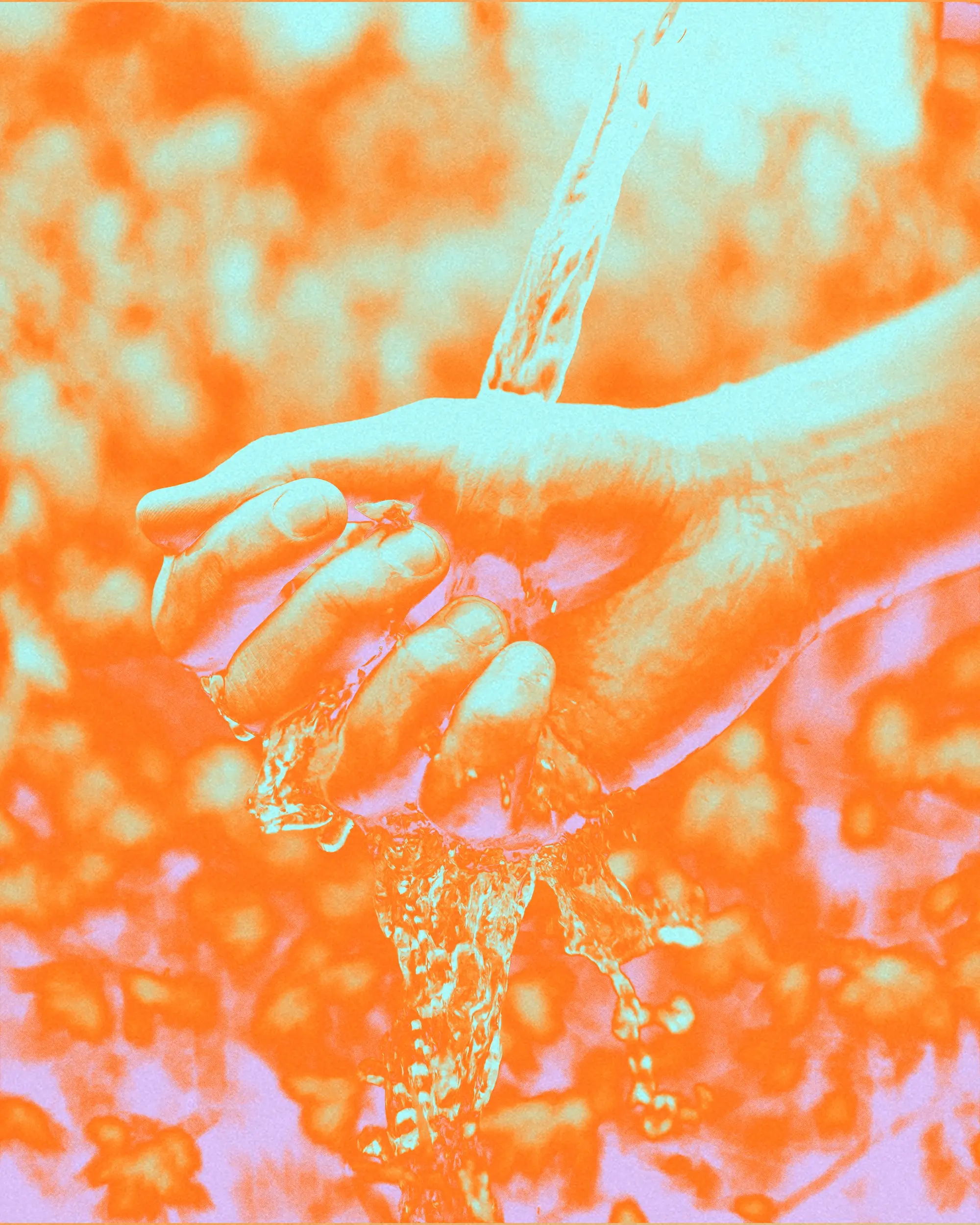 water flowing through a hand