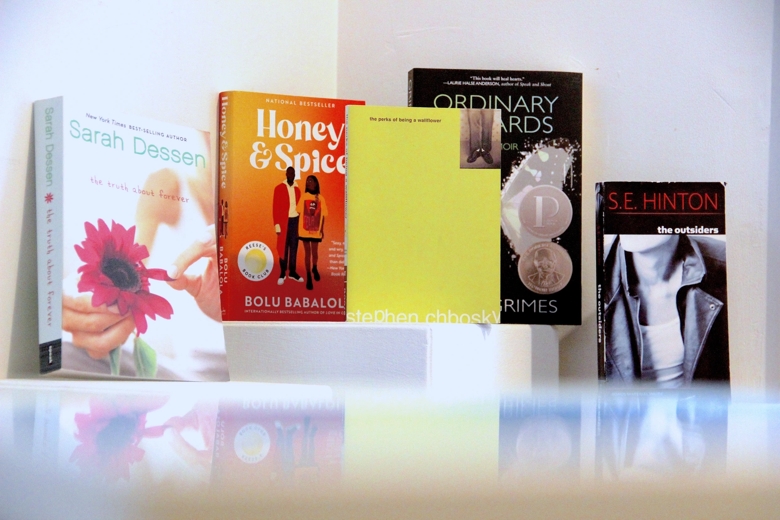 young adult books on shelves