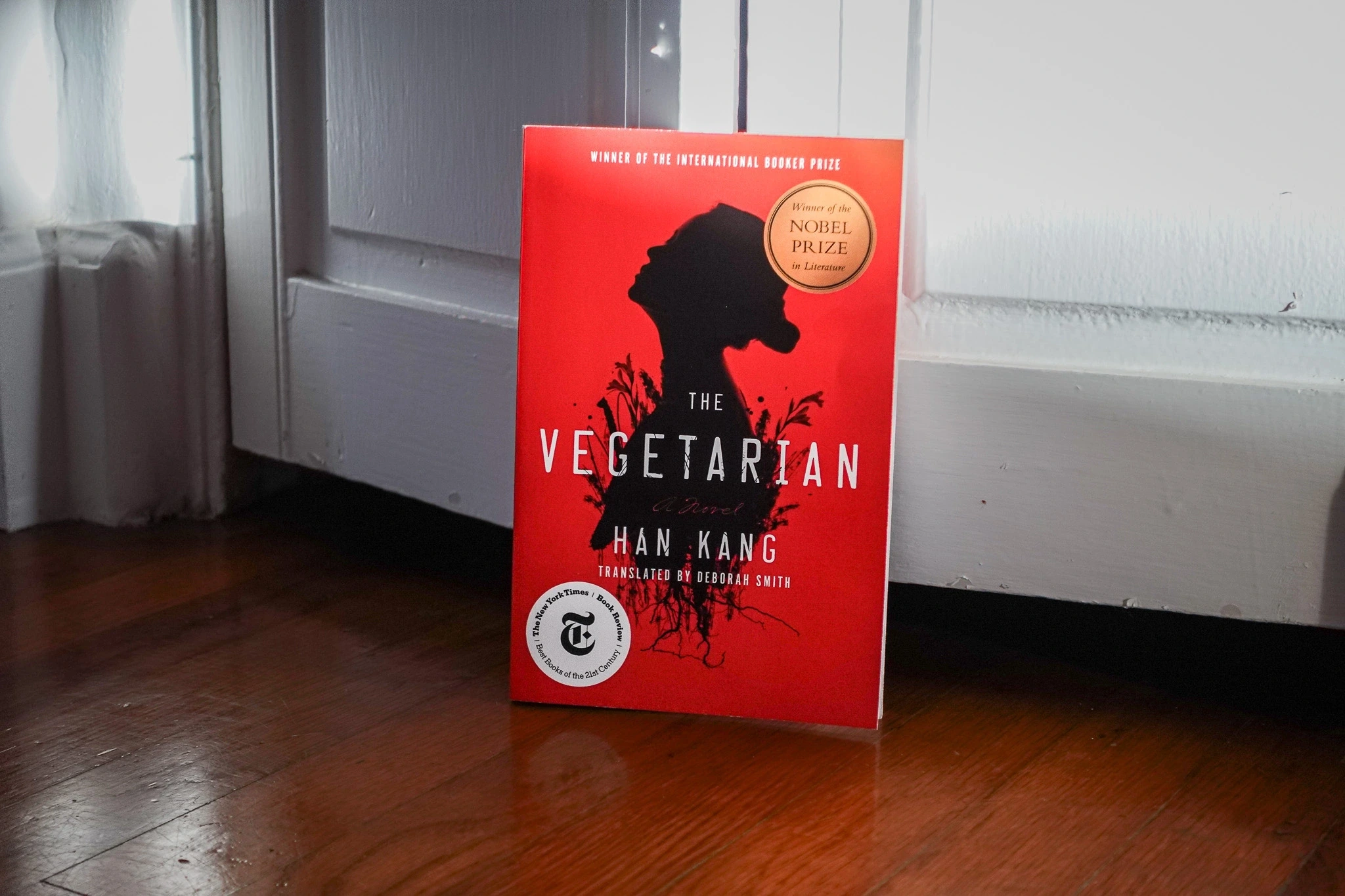 the vegetarian paperback book on floor