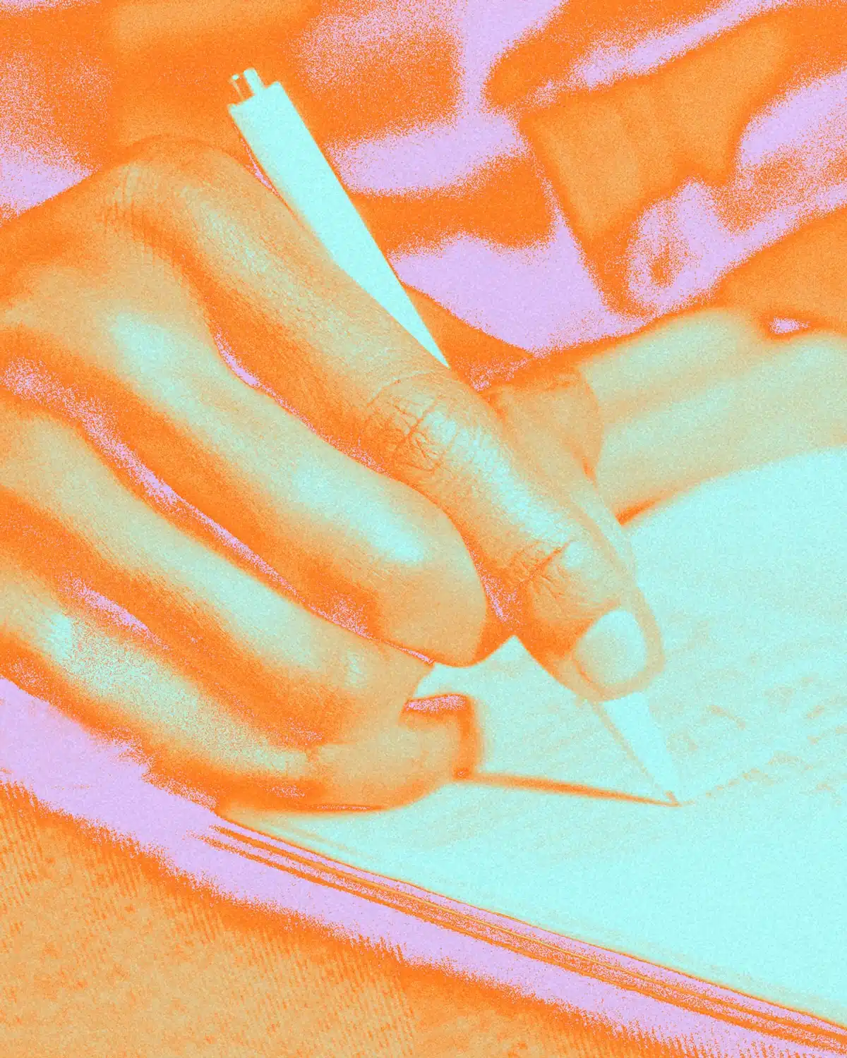 A Man Writing in a Journal