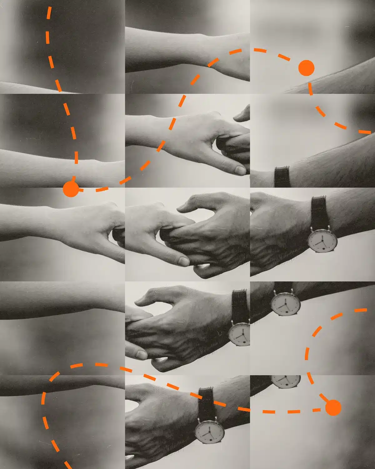 two hands grasping for each other