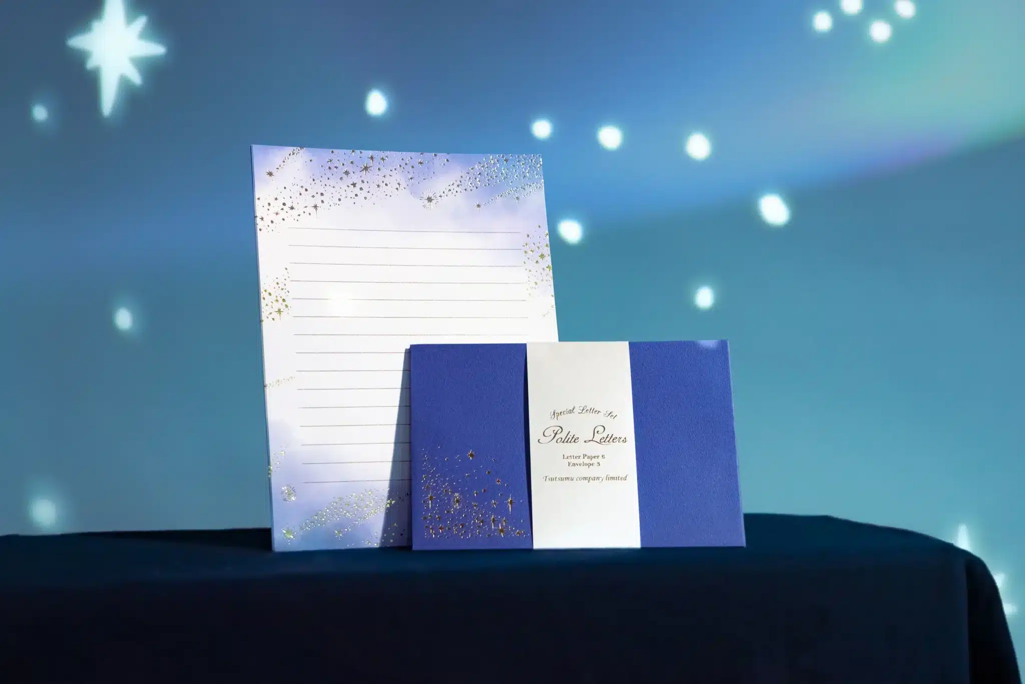 A Stationery Set With a Starry Background