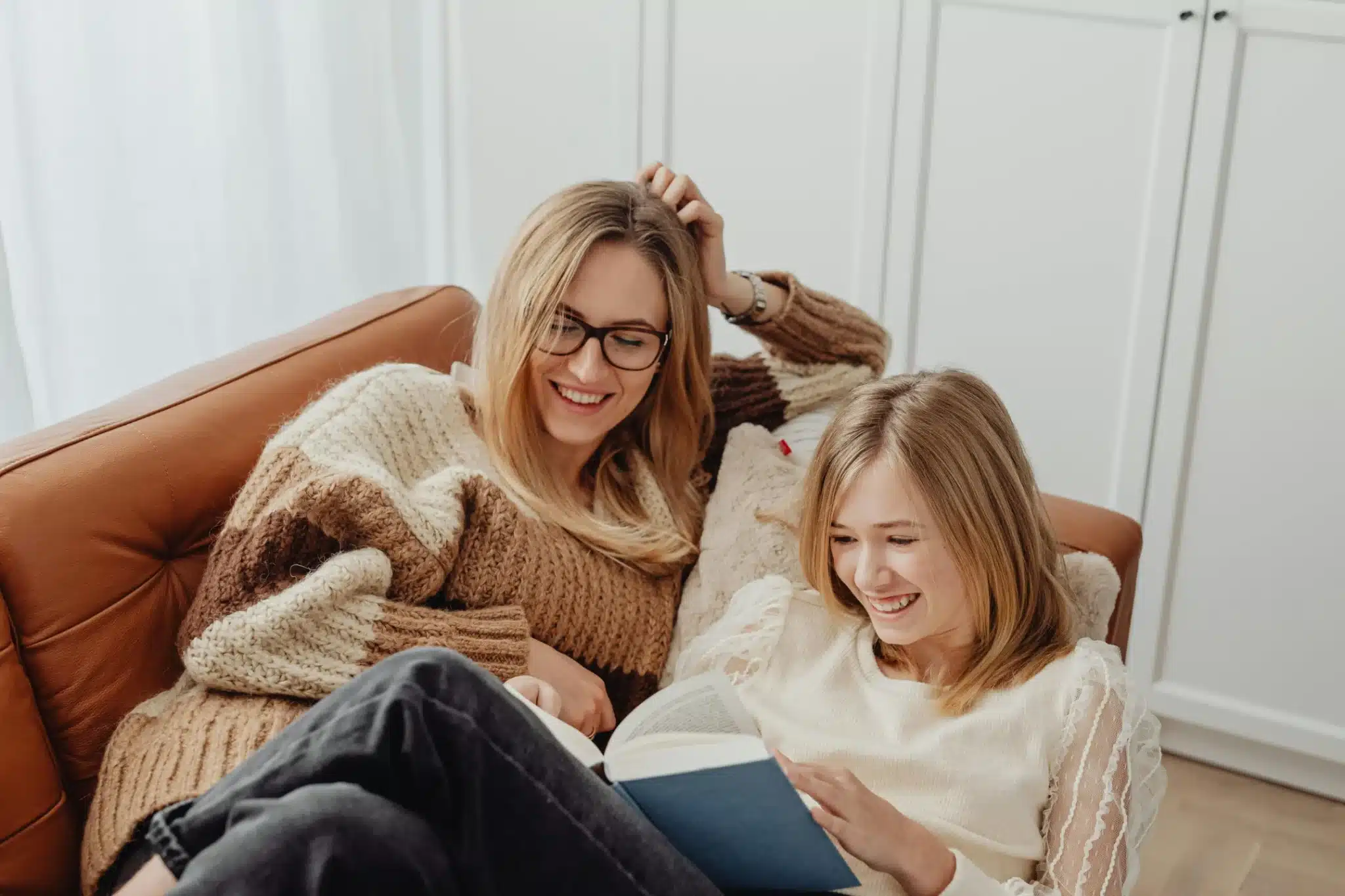 A Mother and Daughter Reading Together
