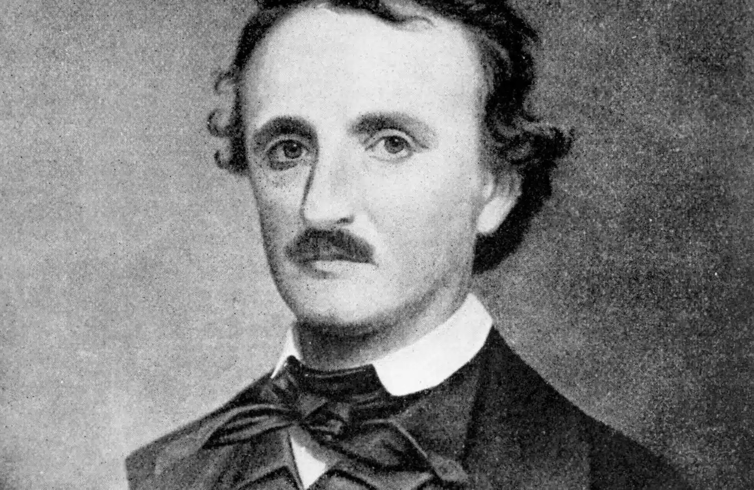 A Black and White Portrait of Edgar Allen Poe