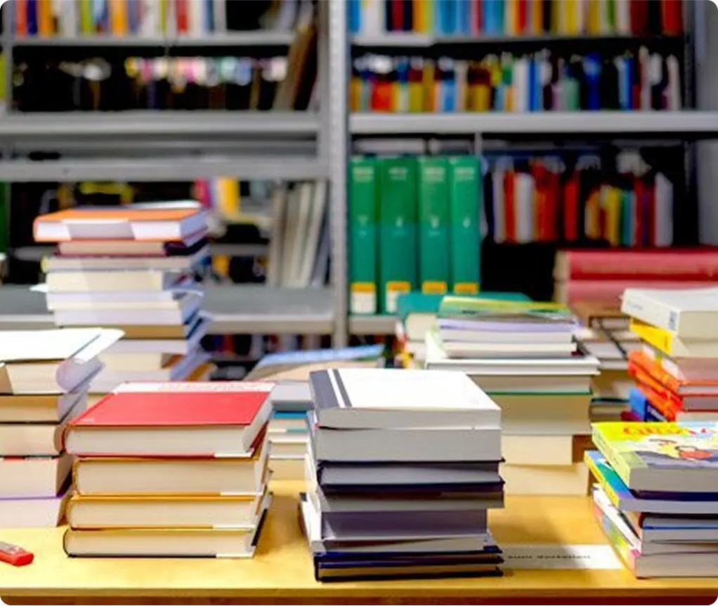Books in a library